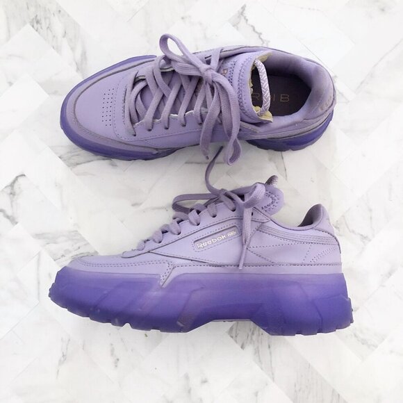 REEBOK By Cardi B Club C Platform Sneakers Size 6 - Picture 1 of 11
